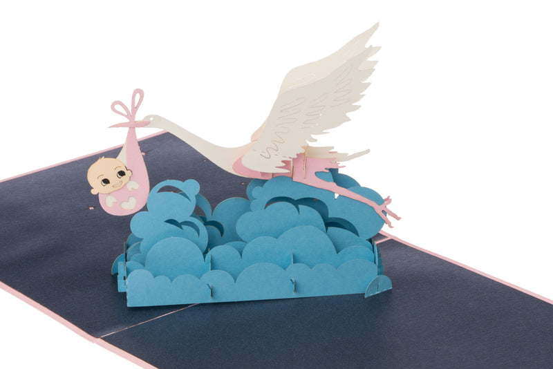 Baby and Stork Pop Up Card