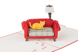 Cat on Sofa Pop Up Card