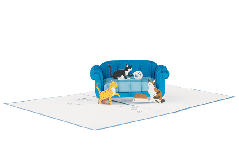 Cats and Sofa Pop Up Card