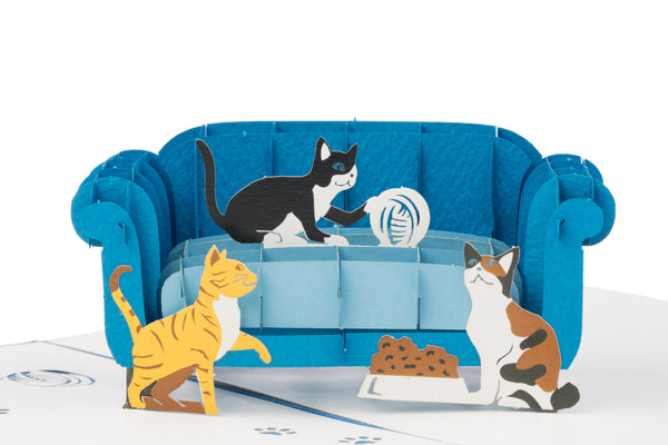 Cats and Sofa Pop Up Card