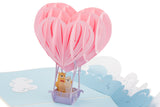 Hot Air Ballon Bear Couple Pop Up Card