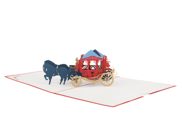 Wedding Carriage Pop Up Card