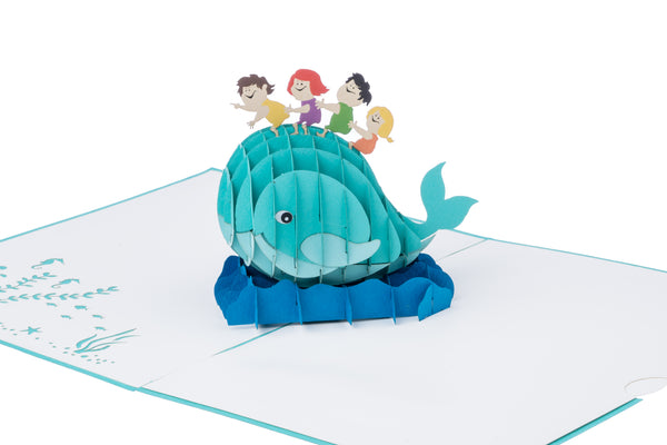 Whale and Children Pop Up Card